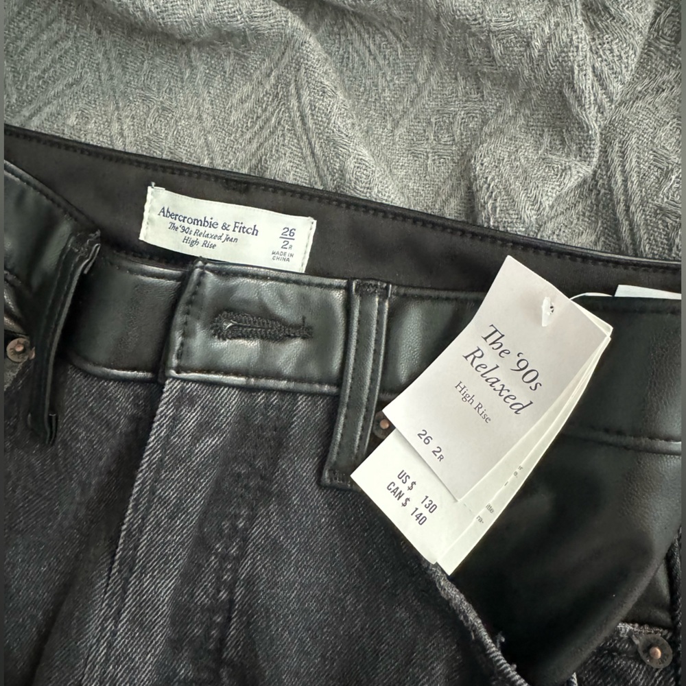 Abercrombie Curve Love Black Denim with leather